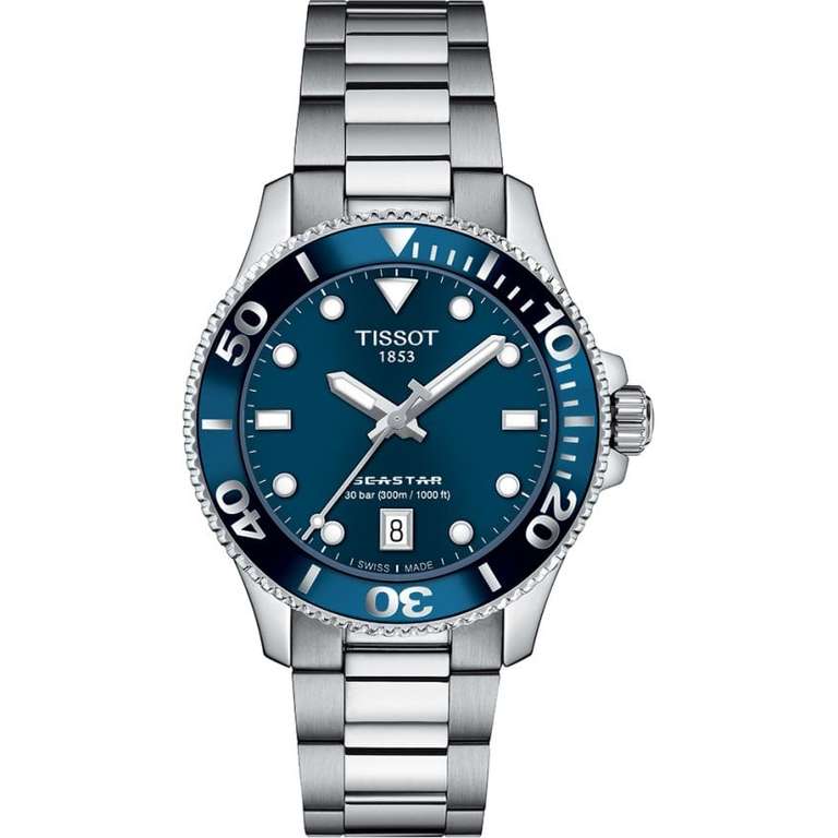 TISSOT Seastar 1000 Blue Dial 36mm Quartz Diver's Watch - £276 @ Francis & Gaye