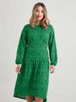 Bright Green Animal Print Midi Dress - Sizes 8, 10 & 14 - £5.40 + Free collection @ Argos