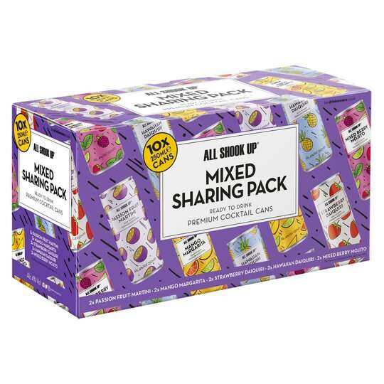 All Shook Up Mixed Sharing Cocktail Cans 10X250ml £10 Clubcard price @ Tesco