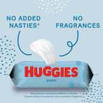 Huggies Pure, Baby Wipes, 12 Packs (672 Wipes Total) - W/Voucher - £5.95 / £5.25 S&S