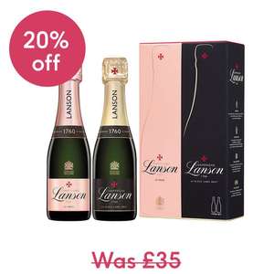 20% off Lanson Champagne gift sets (examples in description), £2.99 delivery @ Moonpig