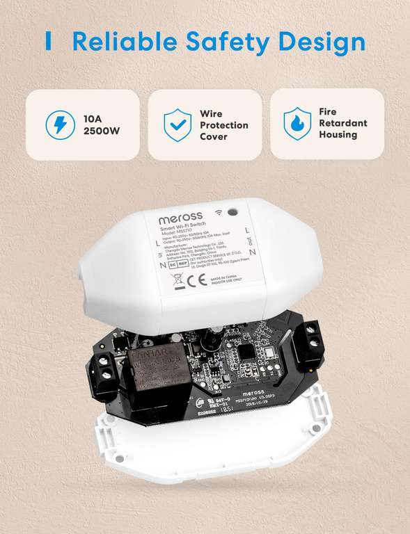 Inteligentny przełącznik Wi-Fi Meross Apple HomeKit