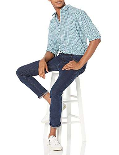 Essentials Men's Regular-Fit Long-Sleeve Casual Poplin Shirt