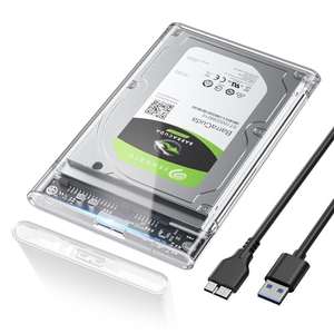 POSUGEAR 2.5 Inch Hard Drive Enclosure, USB 3.0 to SATA III External Hard Drive Enclosure for 7mm/9.5mm 2.5" SSD HDD w/voucher