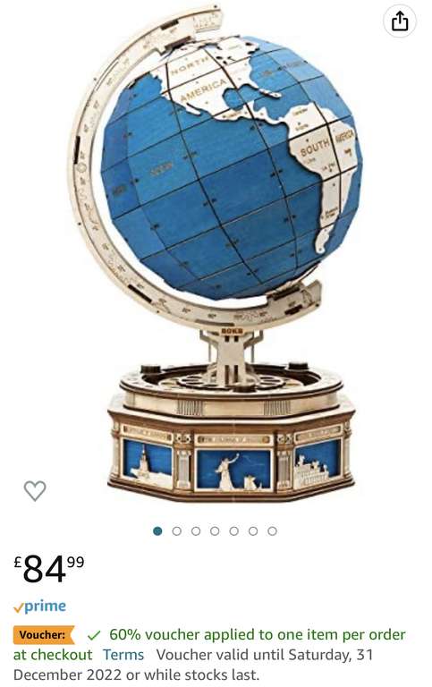 Globe Wooden Puzzle For Adult £34 with voucher sold by Ruober @ Amazon