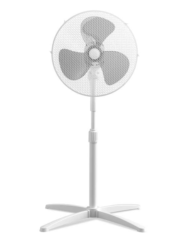 Midea FS40-25MUK(WH) 40W Pedestal Fan, 3 Speed Settings, 90° Oscillation - Prime Members