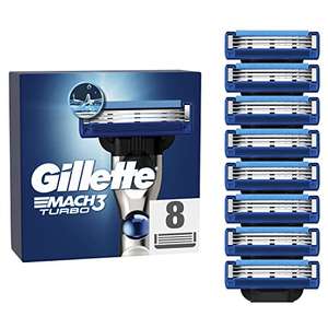 Gillette Mach3 Turbo Razor Blades Men, Pack of 8 Razor Blade Refills : £11.89 / (£11.30 Subscribe & Save) @ Amazon