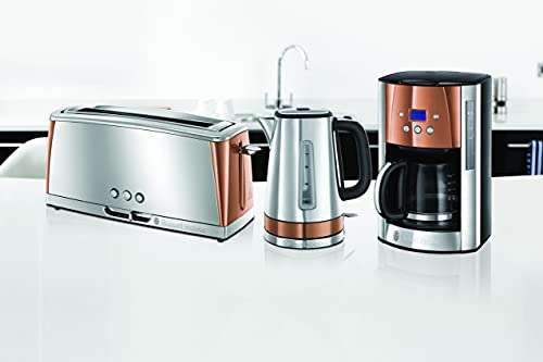 Russell Hobbs Luna Stainless Steel & Copper 1.7L Cordless Electric Kettle (Quiet & Fast Boil)