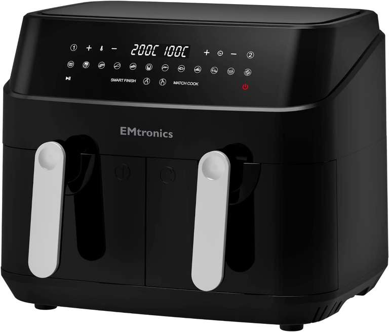 EMtronics 9L Dual Basket Air Fryer - £129.99 delivered with code @ Electric Mania