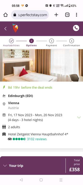3 Nights In Vienna 4* Hotel - 17 November With Edinburgh Flights - 2 Adults