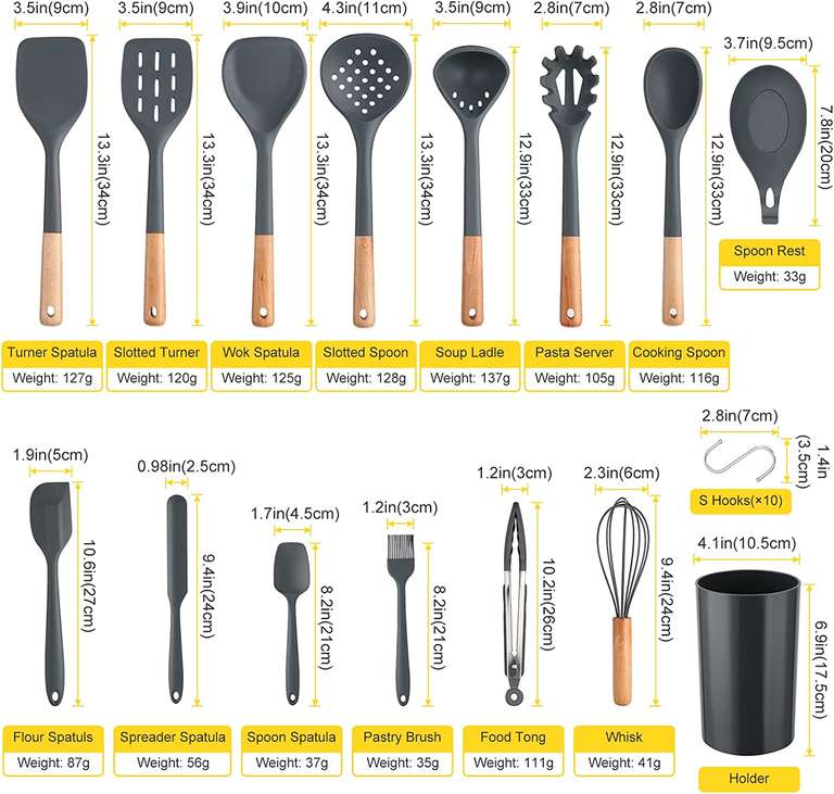 35Pcs Puricon Silicone Kitchen Utensils Set with Cooking Utensils Holder £21.66 Dispatches from Amazon Sold by Tech Vendor Store