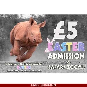 Safari Zoo Cumbria £5 Each Early Bird Easter School Holiday tickets (Valid until 14th April)