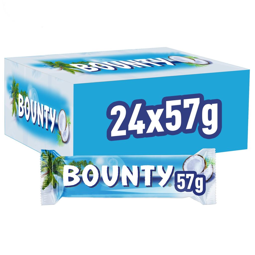 Bounty Chocolate Bars, Coconut & Milk Chocolate Bulk Box, 24 x 57g, (£10.20 S&S)