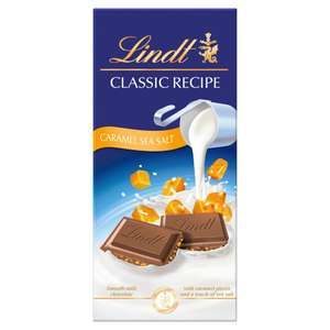 Lindt Classic Recipe Caramel Sea Salt Milk Chocolate Bar 100g Tottenham Court Road
