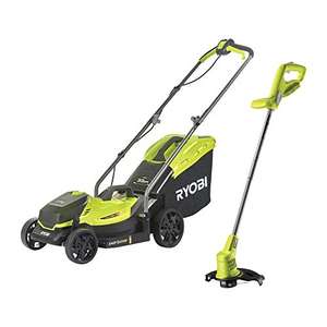 Ryobi 18V ONE+ Cordless Lawnmower and Grass Trimmer Kit (1 x 4.0Ah) - Prime Members