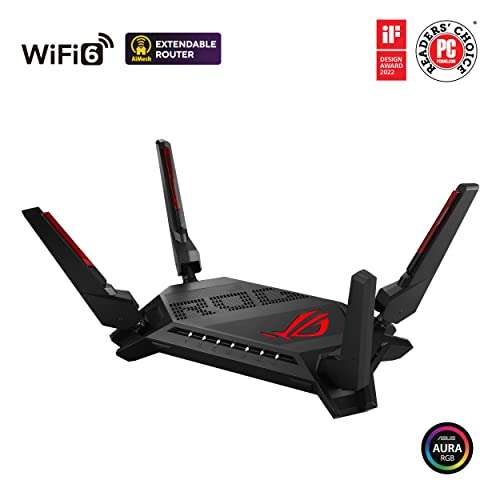 ASUS ROG Rapture GT-AX6000 Dual-Band Gaming Combinable Router (Tethering as 4G and 5G Router Replacement, WiFi 6)