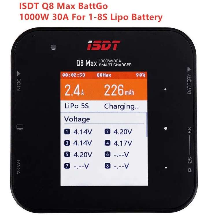 ISDT Q8 Max 1000W 30A High Power Battery Balance Charger for 1-8S Lipo Battery sold by FPVKING RV STORE