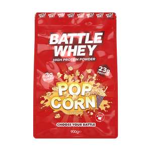 3 x 900g (2.7kg = 90 servings) Popcorn Flavour Battle Whey Protein Powder