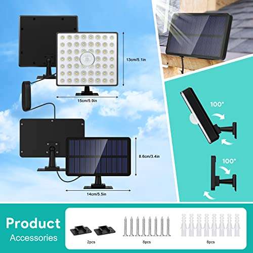 Tailcas Solar Security Lights Outdoor Motion Sensor (with voucher) @ WILLOW-LED / FBA