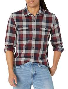 Goodthreads Men's Slim-Fit Long-Sleeve Plaid Herringbone Shirt Size M £7.88 @ Amazon