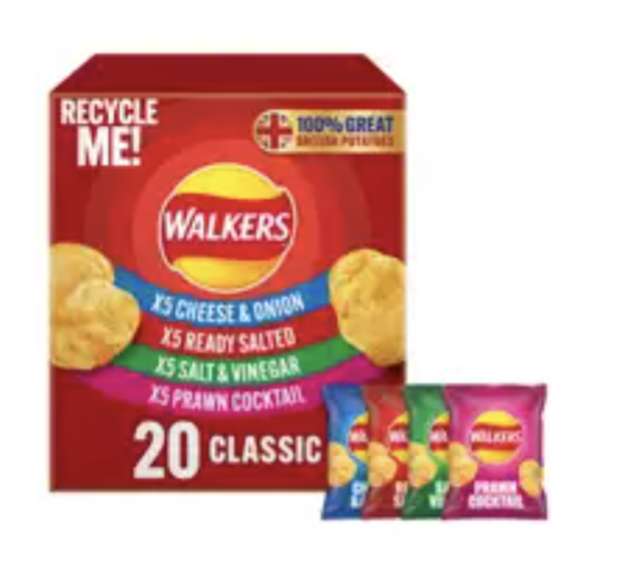Walkers Classic Assorted Multipack Crisps £4 at Asda