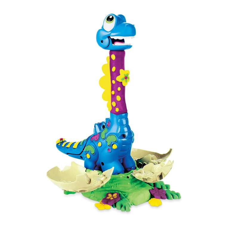 Play-Doh F1503FF2 Dino Crew Bronto Toy Dinosaur with 2 Eggs 70g, Multi Colour