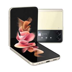 Samsung Galaxy Z Flip3 5G Smartphone Sim Free Android Folding phone 256GB Cream (UK Version) 3 Year Warranty
