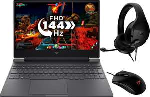 HP Victus Gaming LaptopBundle with HyperX Pulsefire Mouse & HyperX Cloud Stinger Headset | AMD Ryzen 5-5600H | Radeon RX 6500M |8GB RAM
