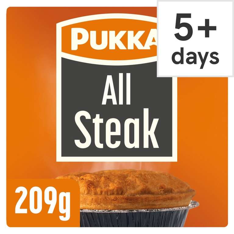Pukka Pies , All Steak / Chicken & Mushroom / Steak & Kidney / Chip Shop Chicken Curry / Cheese, Leek & Potato / And More, Clubcard Price
