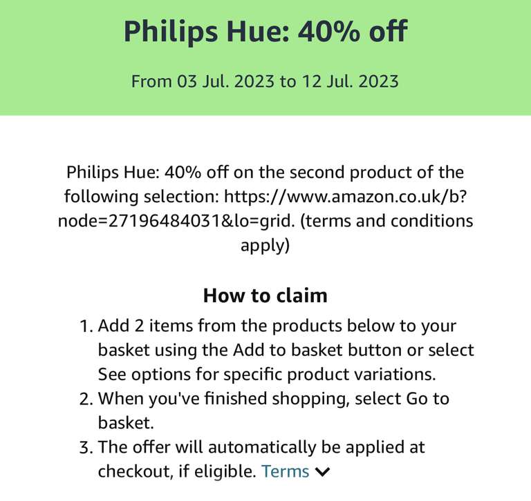 Philips Hue: 40% off on the second product (Sold by Amazon) - eg 2x Philips Hue Dimmers v2 for £31.98 / two Hue Tap Dials for £70.40 & more
