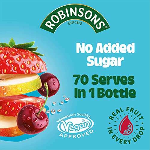 Robinsons Double Strength Summer Fruits No Added Sugar Squash,1.75 l (Pack of 1) - 3 for £6