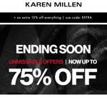 Sale Up to 75% Off + Extra 15% Off With Code + £4.99 delivery - @ Karen Millen