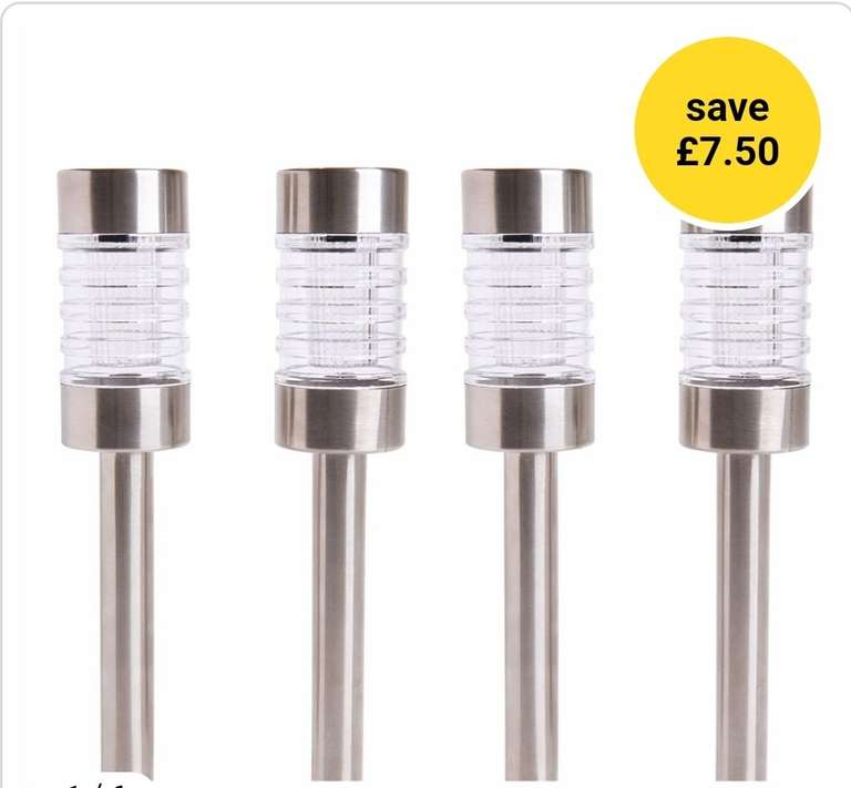 Wilko 4 Pack White Long Post Garden Solar Light Markers now £7.50 + Free Collection @Wilko