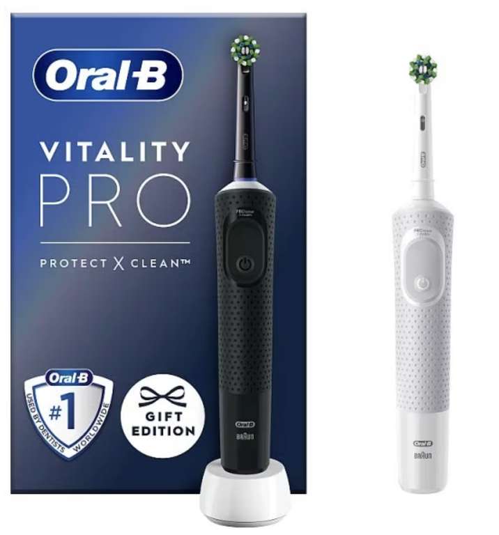 Oral-B Vitality PRO Twin Pack Black/White Electric Toothbrushes (Members Price)