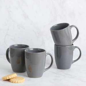 Pack of 4 Stoneware Gloss Mugs - Charcoal / Navy / Black - £2.80 (Free Click and Collect) @ Dunelm