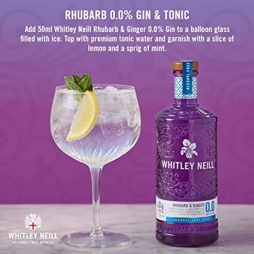 Whitley Neill Rhubarb & Ginger Alcohol Free 0.0% Gin 70cl