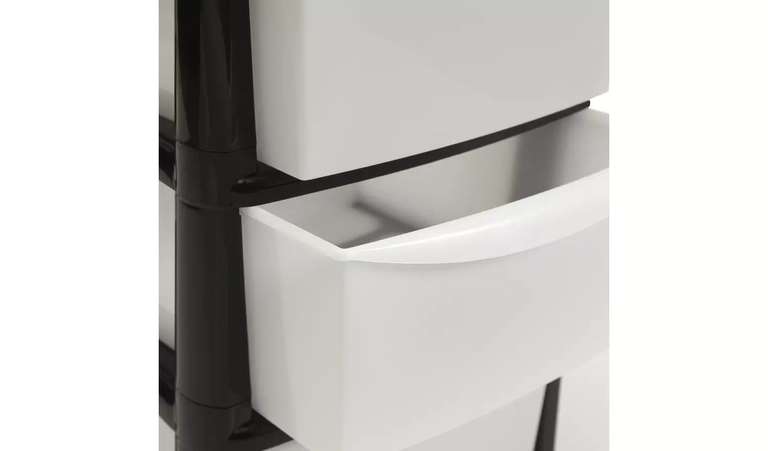 Argos Home 4 Drawer Plastic Storage Tower - Black/Grey/White - £16.66 with click & collect @ Argos