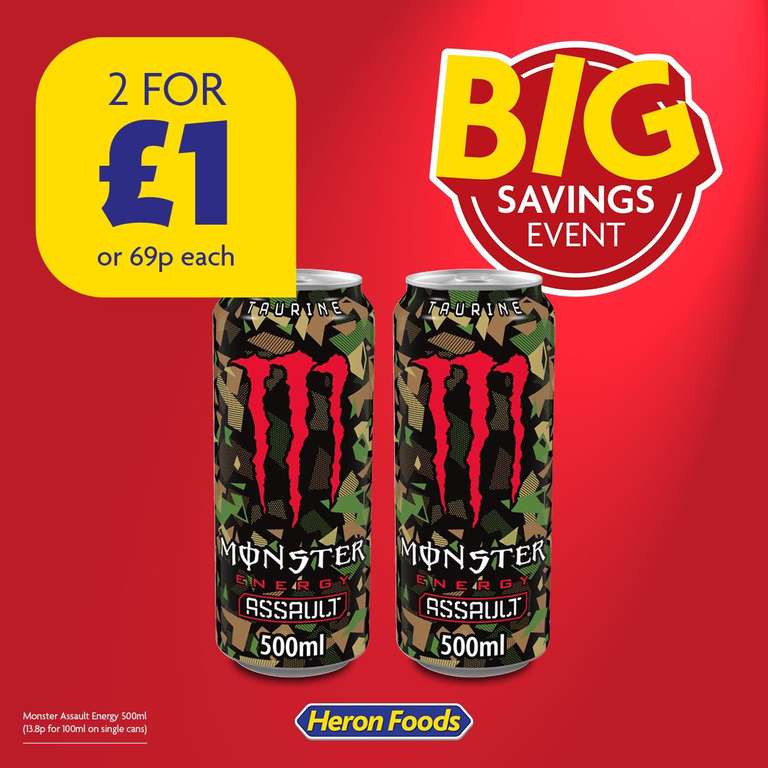 Monster Assault 500ml Energy Drink - 2 for £1