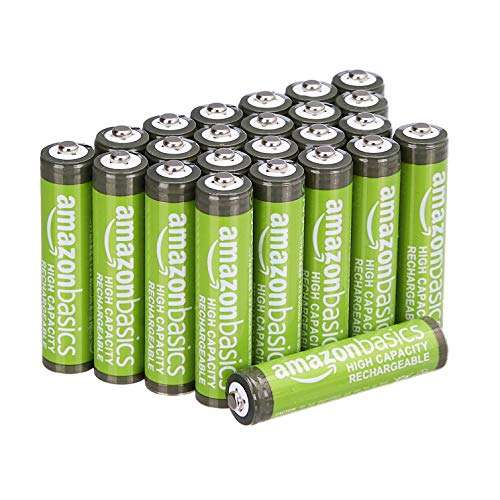Amazon Basics AAA High-Capacity Rechargeable Batteries 850mAh (24-Pack) Pre-charged