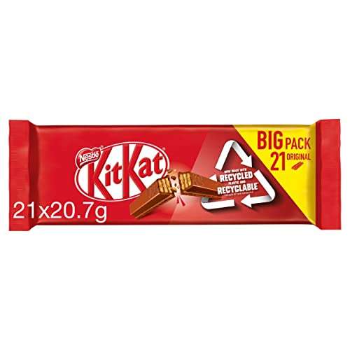 KitKat Milk Chocolate Bar Multipack, 21 x 20.7g 15 packs for £12.30 (315 bars total) @ Amazon Business App