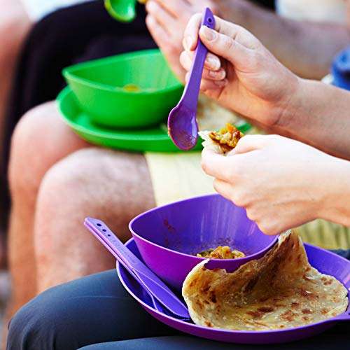 Lifeventure Ellipse Plastic Interlocking Cutlery Set for Camping, Travel & Outdoor