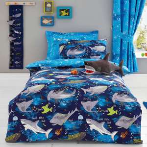 Sharks Duvet Cover and Pillowcase Set, fitted sheet or curtains from £6 + Free Click & Collect @ Dunelm