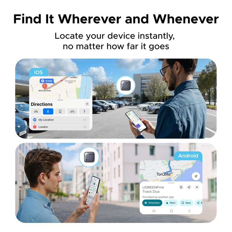 UGREEN FineTrack Air Tracker Tag for iOS & Android, 4 Pack £25.48 at ...