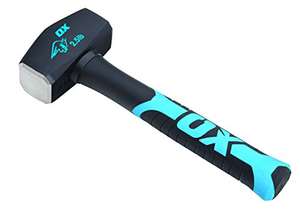 OX Club Hammer - Sledgehammer with Fibreglass Handle - Forged and Induction Hardened Hammerhead - 2.5 lb / 1.1 kg £9.50 @ Amazon
