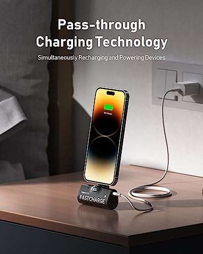 VEEKTOMX 5000mAh 20W PD Mini Power Bank, Fast Charging, Pass Thru Tech & Stand (iPhone Lightning Only) With Voucher - Sold by VEEKTOMX