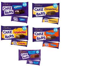 Cadbury 5 pack Cake Bars - Oreo / Caramel / Crunchie / Fudge / Milk Chocolate - 90p @ Asda