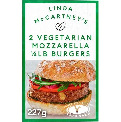 Linda McCartney's 2 Vegetarian Mozzarella 1/4 lb Burgers £1.25 @ Iceland