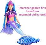 Barbie Mermaid Power Barbie “Malibu” Roberts Mermaid Doll with Pet, Interchangeable Fins, Hairbrush & Accessories - £10.87 @ Amazon