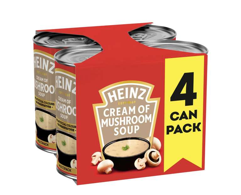 Heinz Cream of Mushroom or Vegetable Soup 4 can pack £1.99 each @ Aldi Wallsend