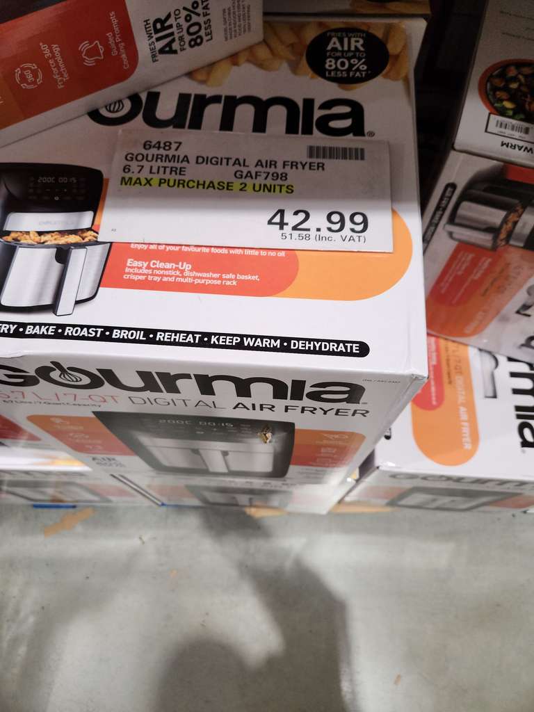 Now reduced - Gourmia Air fryer 6.7l - £47.98 @ Costco Hayes